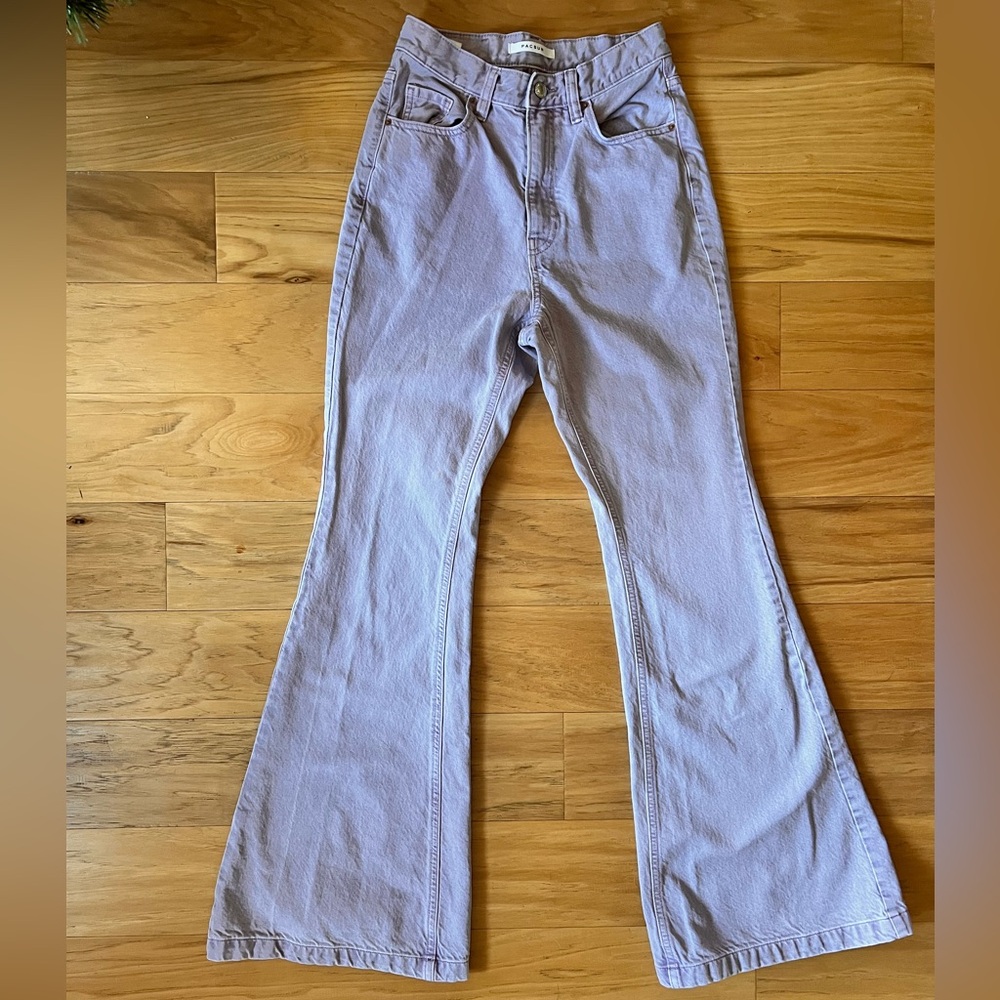Pacsun/ Pacific Sunwear dusty lavender high rise flare jeans - Picture 3 of 9